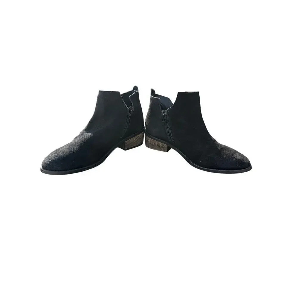 Diba Trus Black Suede Booties Women's Size 10 - Picture 1 of 10